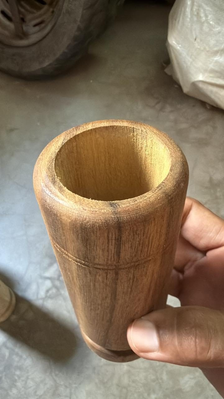 Customer photo review of Original Vijaysar Wooden Glass (100 ml) for Diabetes & Sugar Control for Daily Wellness