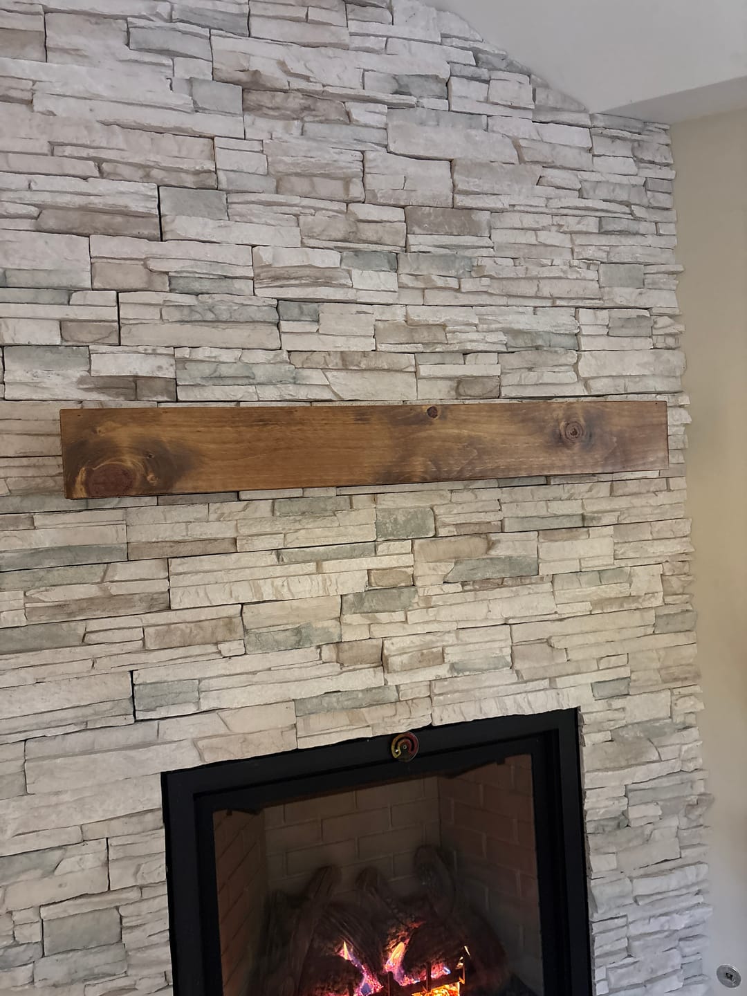 Customer photo review of Rustic Pine Fireplace Mantels