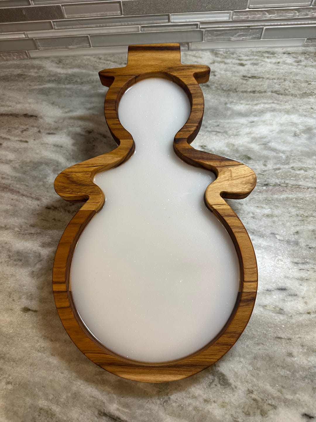 Customer photo review of 15.75x9.20" Snowman Tray 1 Acrylic Router Template [Limited Edition]