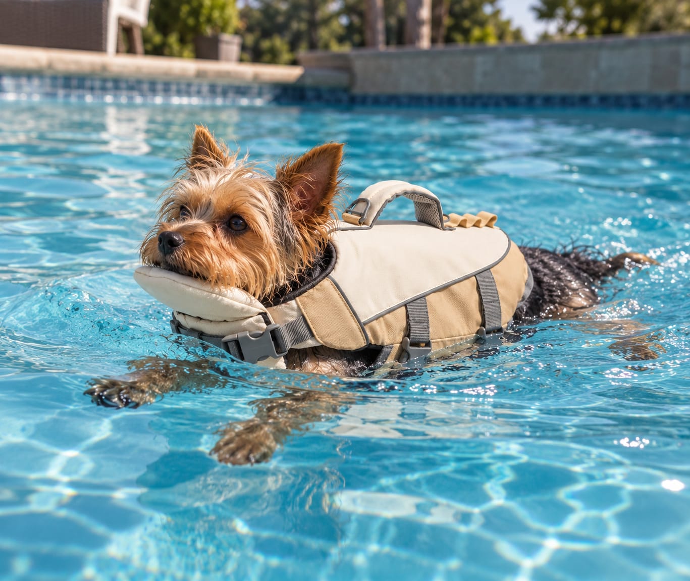 Customer photo review of Dog Life Vest W/ Chin Rest