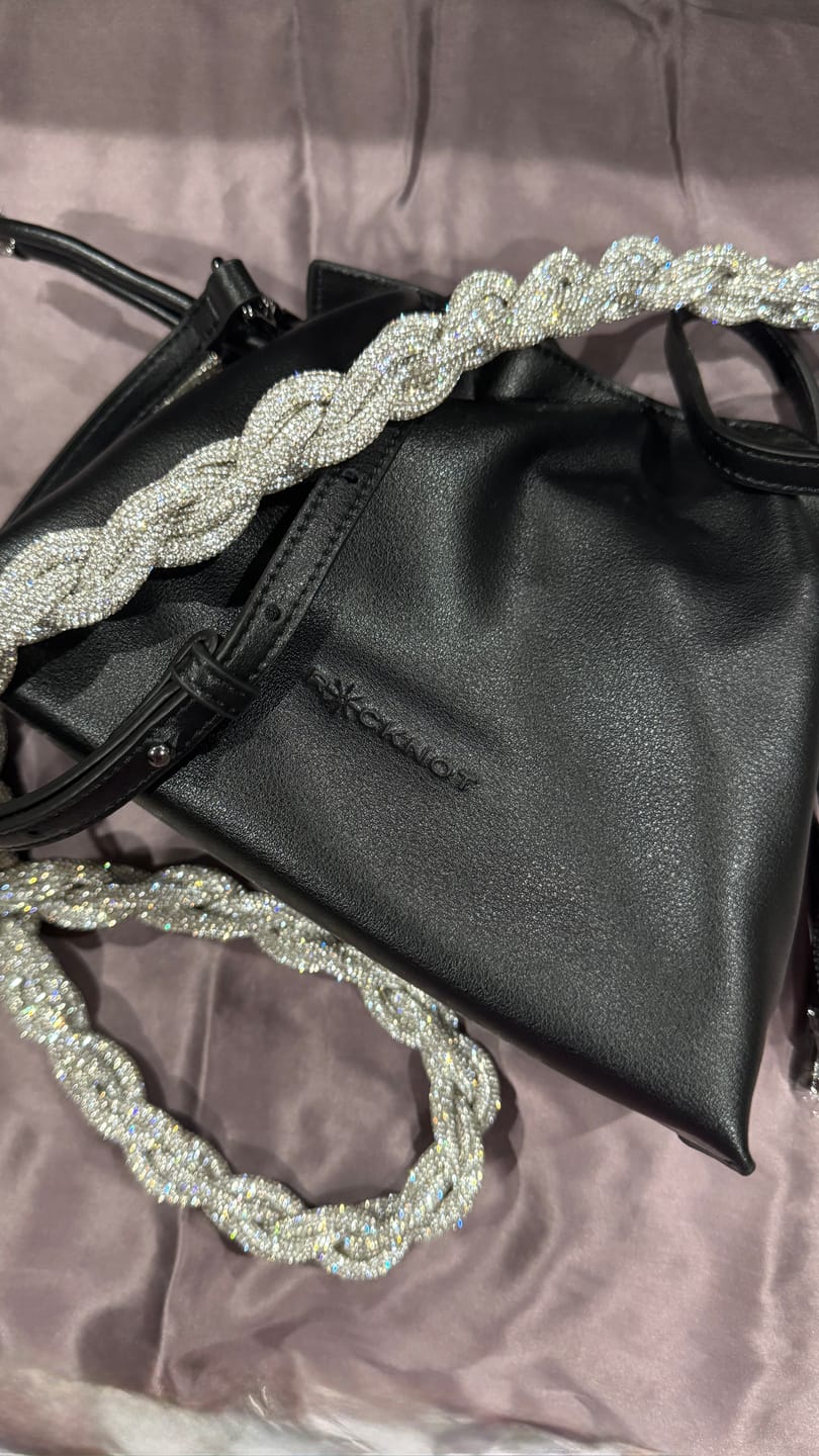 Customer photo review of ALLI Drawstring Leather Bucket Bag - Black