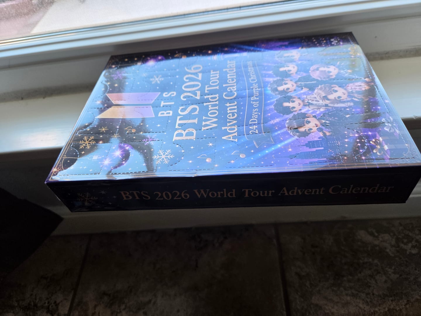 Customer photo review of BTS 2026 World Tour Purple Music Christmas Advent Calendar, 24-Day Kpop Fan Countdown Gift, Holiday Collectible Box