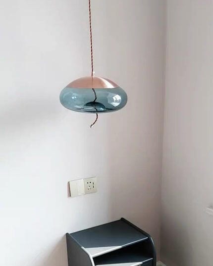 Customer photo review of Blown Glass Pendant Light, Hemp Rope Cord, Iron Hardware, Built-In LED