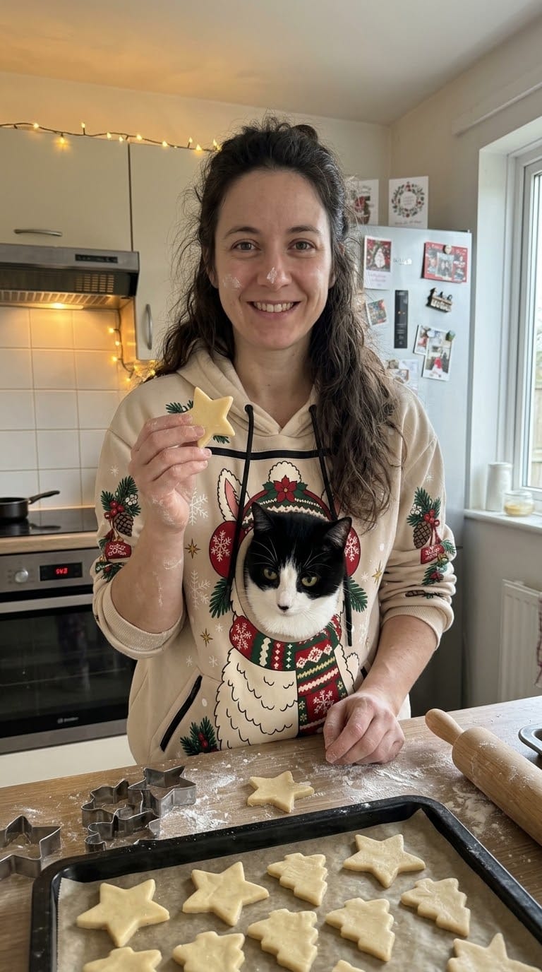 Customer photo review of PeekaPurr™ Christmas Cat Pouch Hoodie