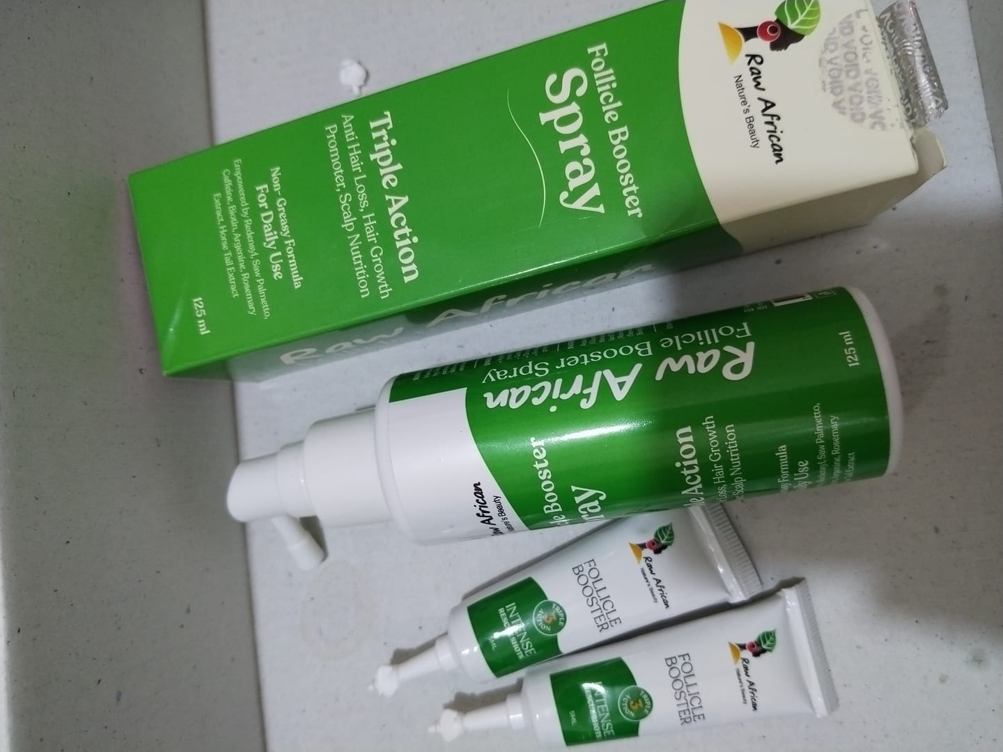 Customer photo review of Quick routine hair growth duo