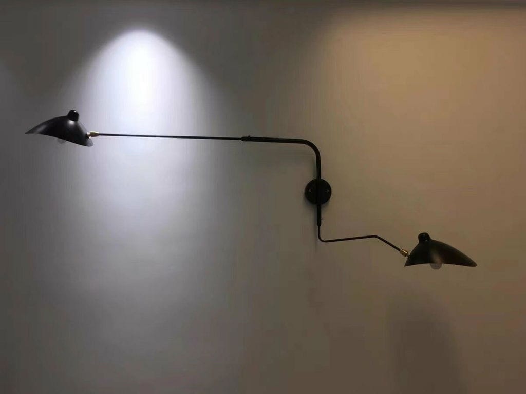 Customer photo review of Wall Light, Adjustable Curved Arm, Brass Joints, Wall Sconce