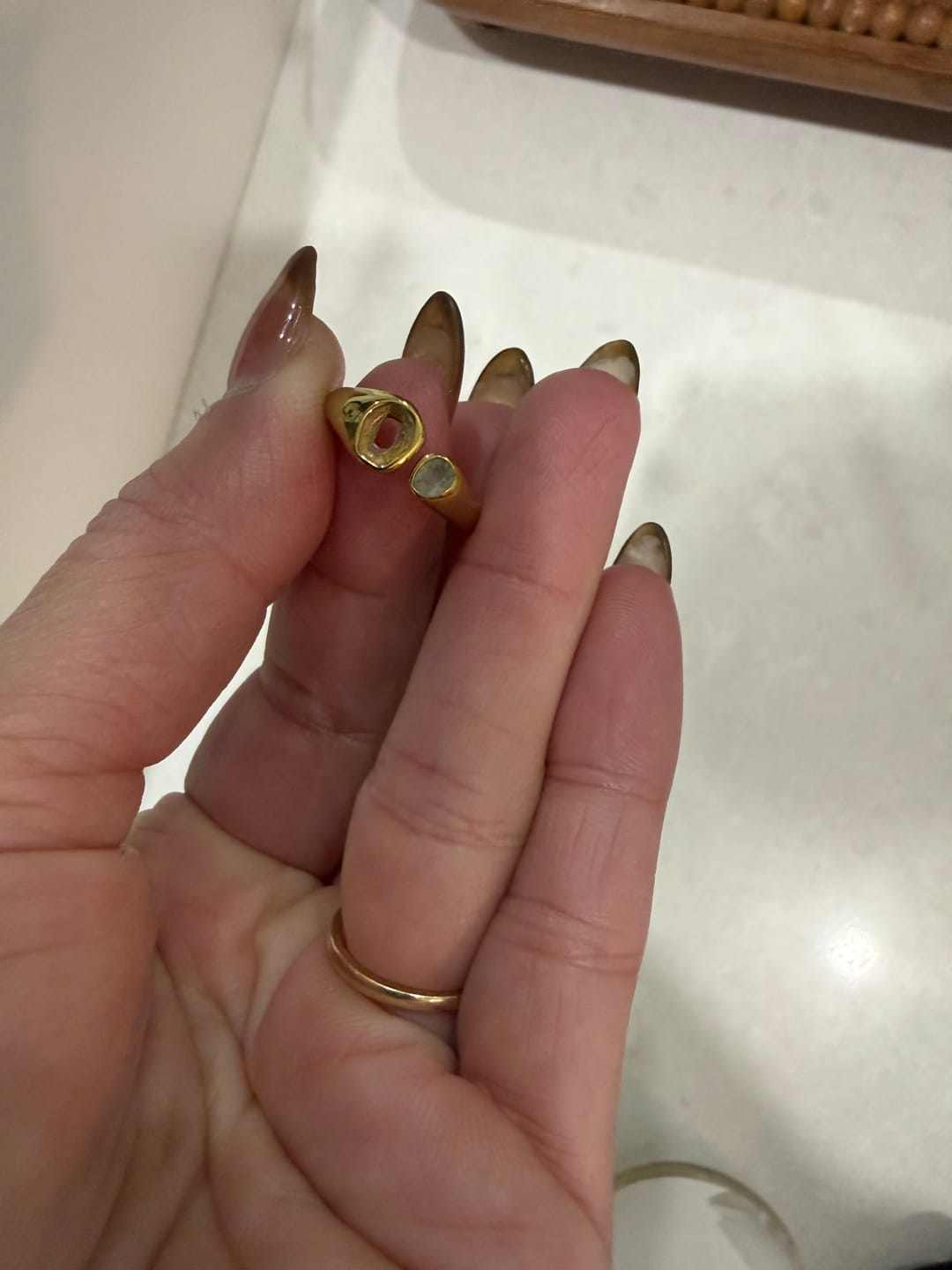 Customer photo review of Vintage Aquamarine Wrap Ring