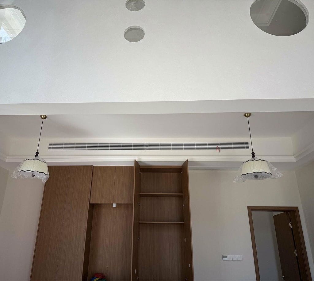Customer photo review of Pleated Fabric Ceiling Light, Wood Beads, 3 Lights, Flush Mount
