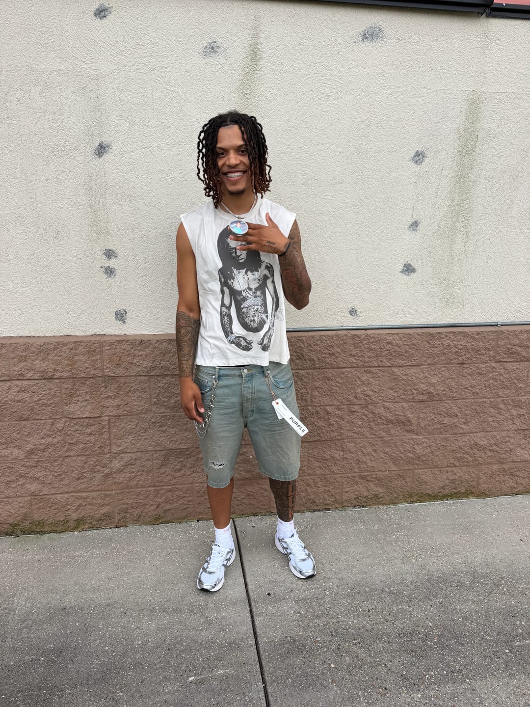 Customer photo review of Triple Sevens Weezy Cutoff Tee White