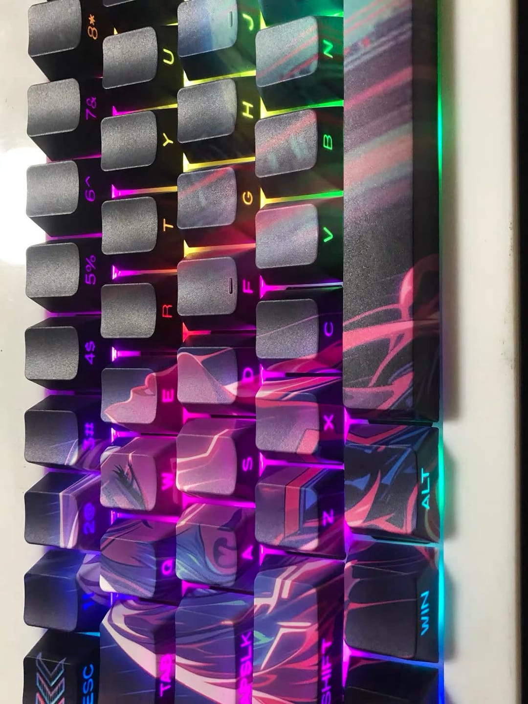 Customer photo review of Lucy Cyberpunk Edgerunners Keycaps