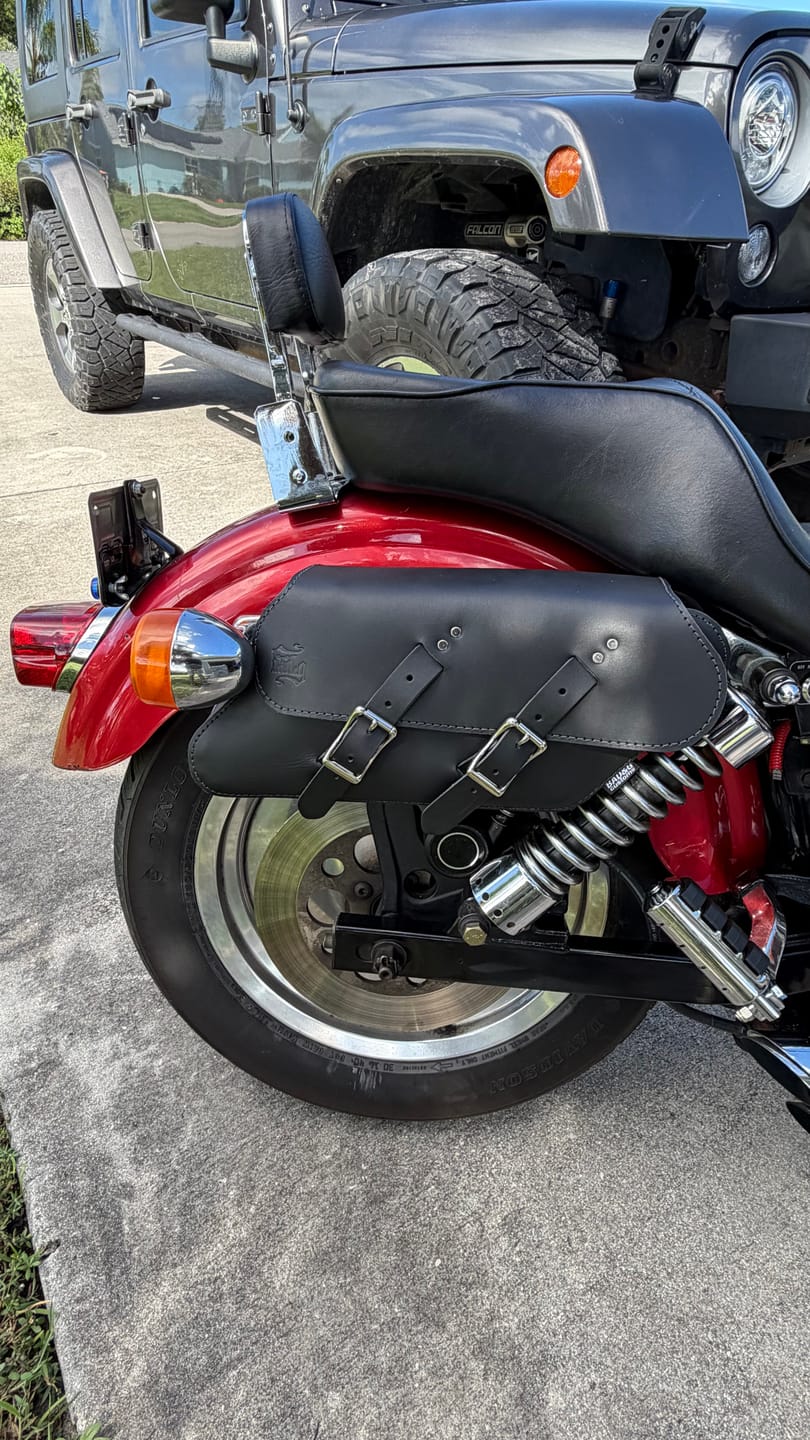 Customer photo review of Harley Dyna Solo Bag - Left Side (Model DL04)