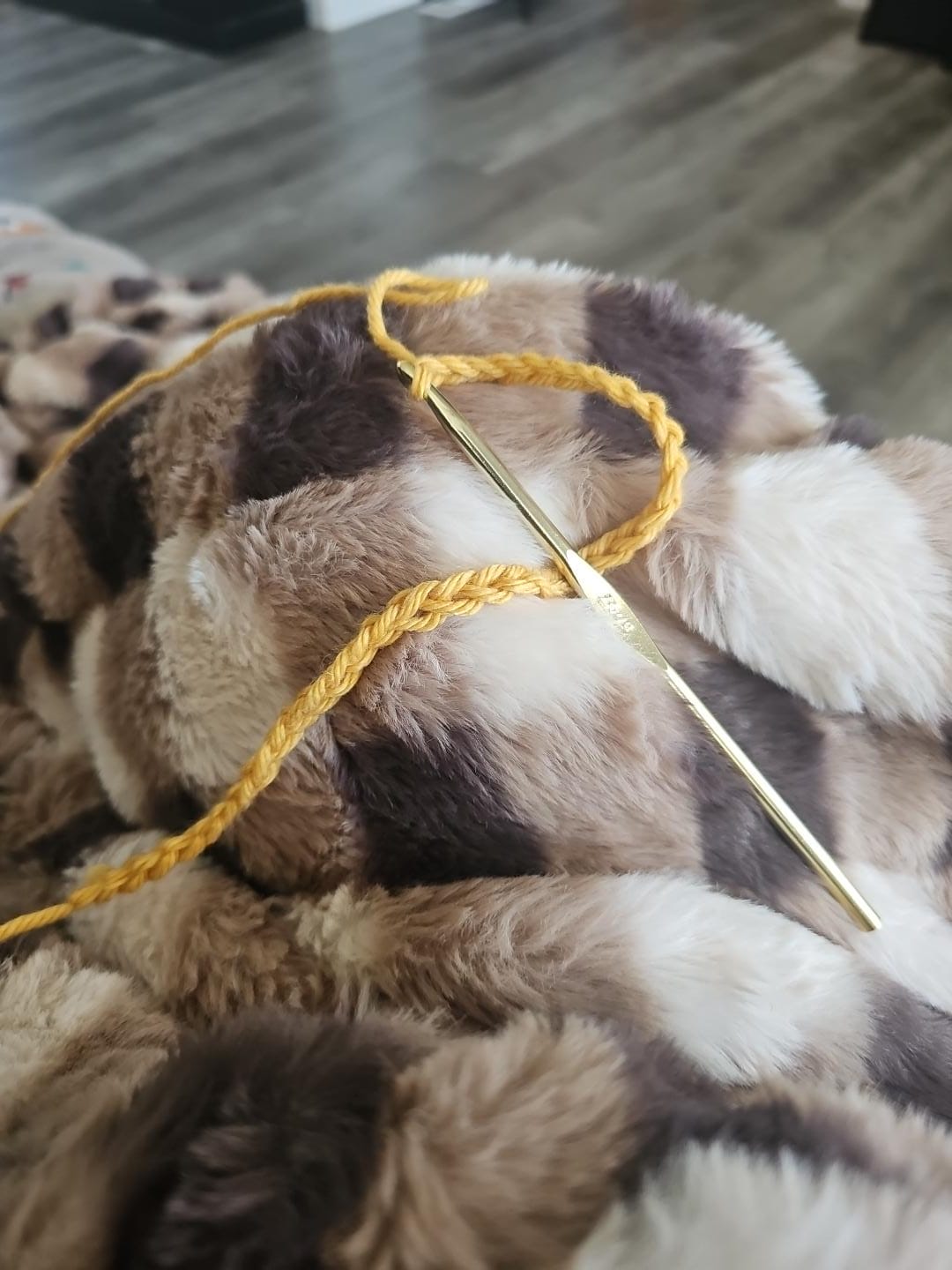 Customer photo review of Hugs Milk Chocolate Gingham Blanket