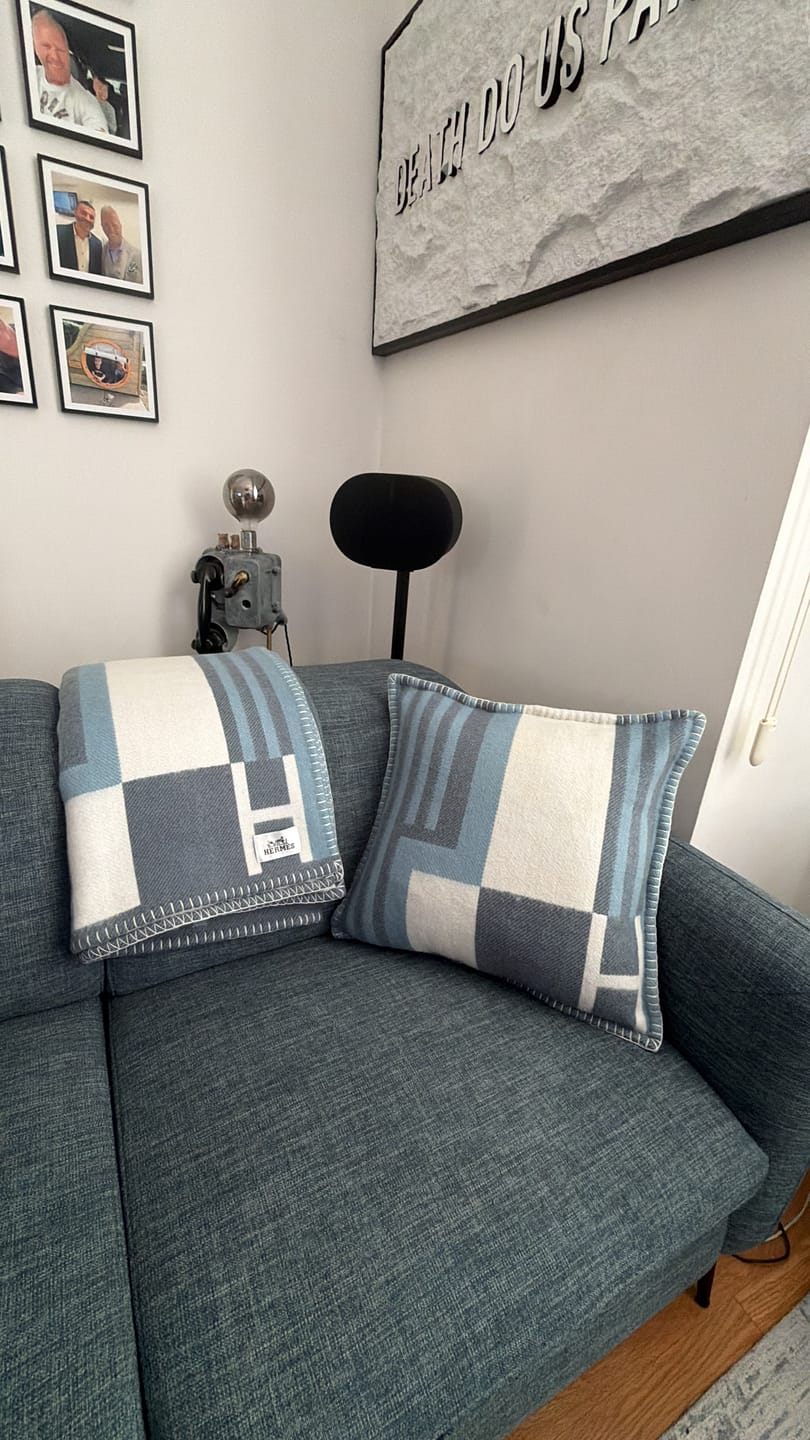 Customer photo review of HERMES WOOL ITHAQUE THROW PILLOW