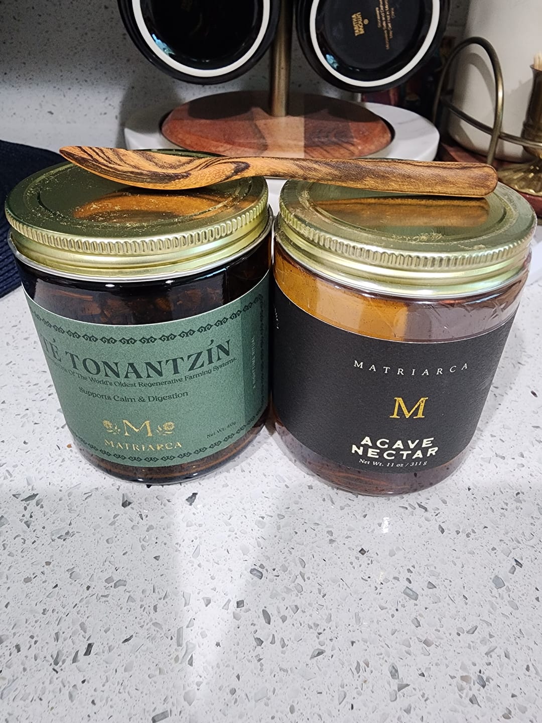 Customer photo review of Evening Ritual Bundle - Tonantzin Tea, Agave Nectar & Hand-Carved Wooden Spoon