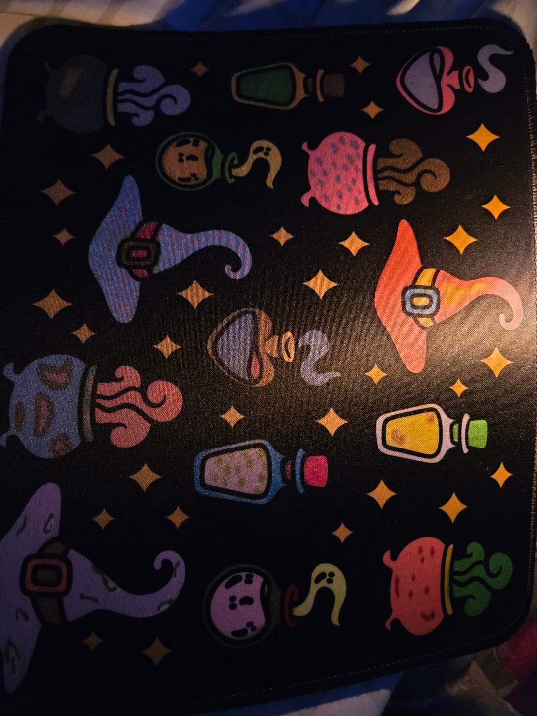 Customer photo review of Mini Color Your World Desk Coloring Mats by Wook Books