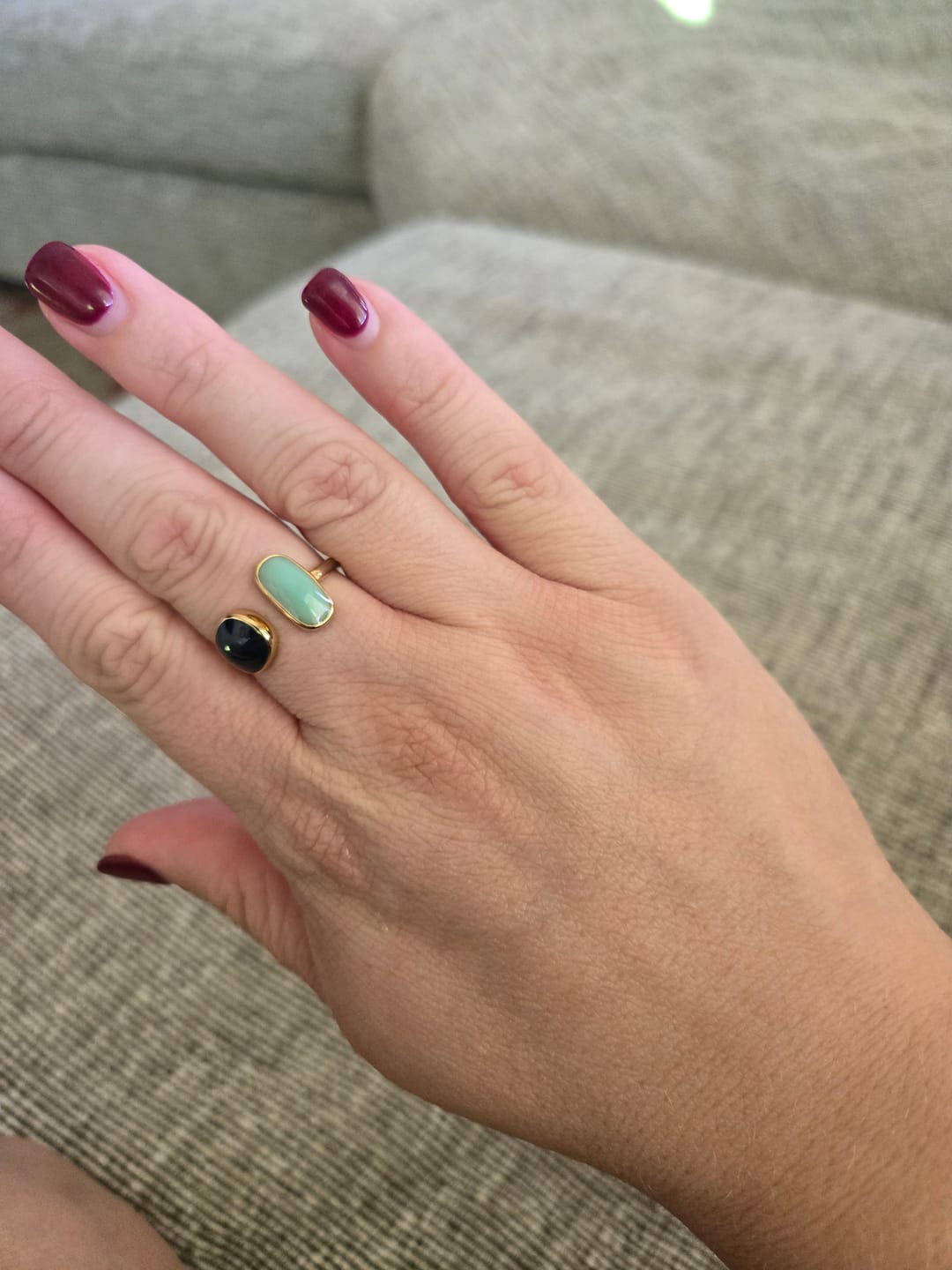 Customer photo review of Aquamarine Wrap Ring