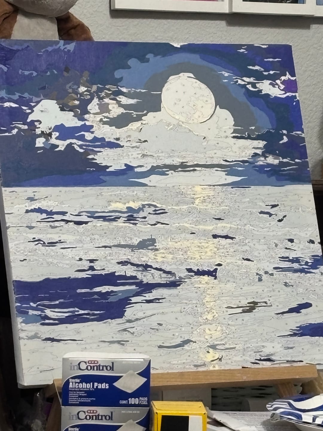 Customer photo review of Silver Moon Seas (Paint by Numbers)