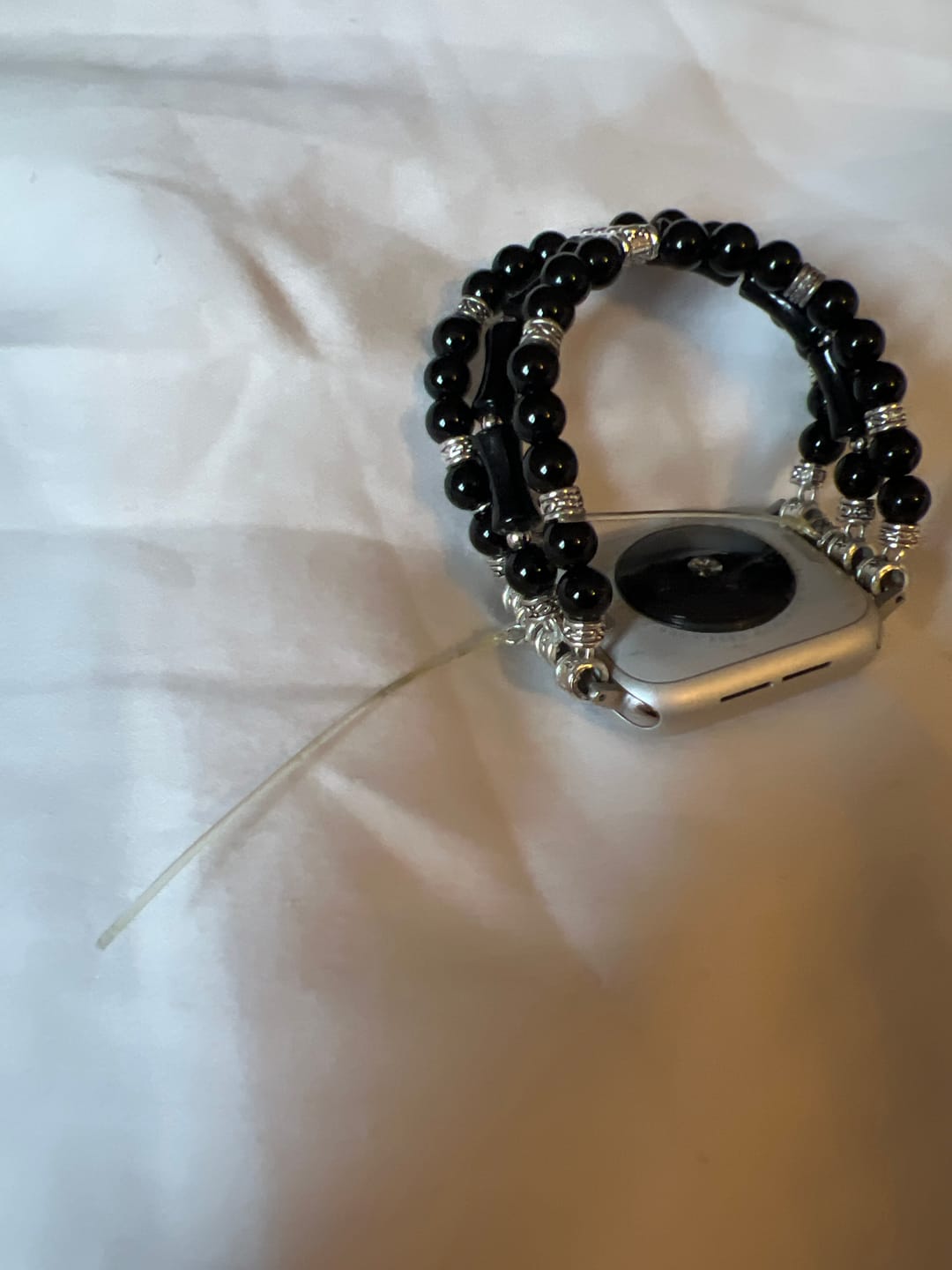 Customer photo review of Moonlight Agate Stretch Apple Watch Strap