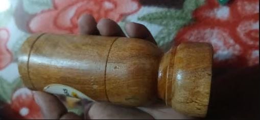Customer photo review of Original Vijaysar Wooden Glass (100 ml) for Diabetes & Sugar Control for Daily Wellness