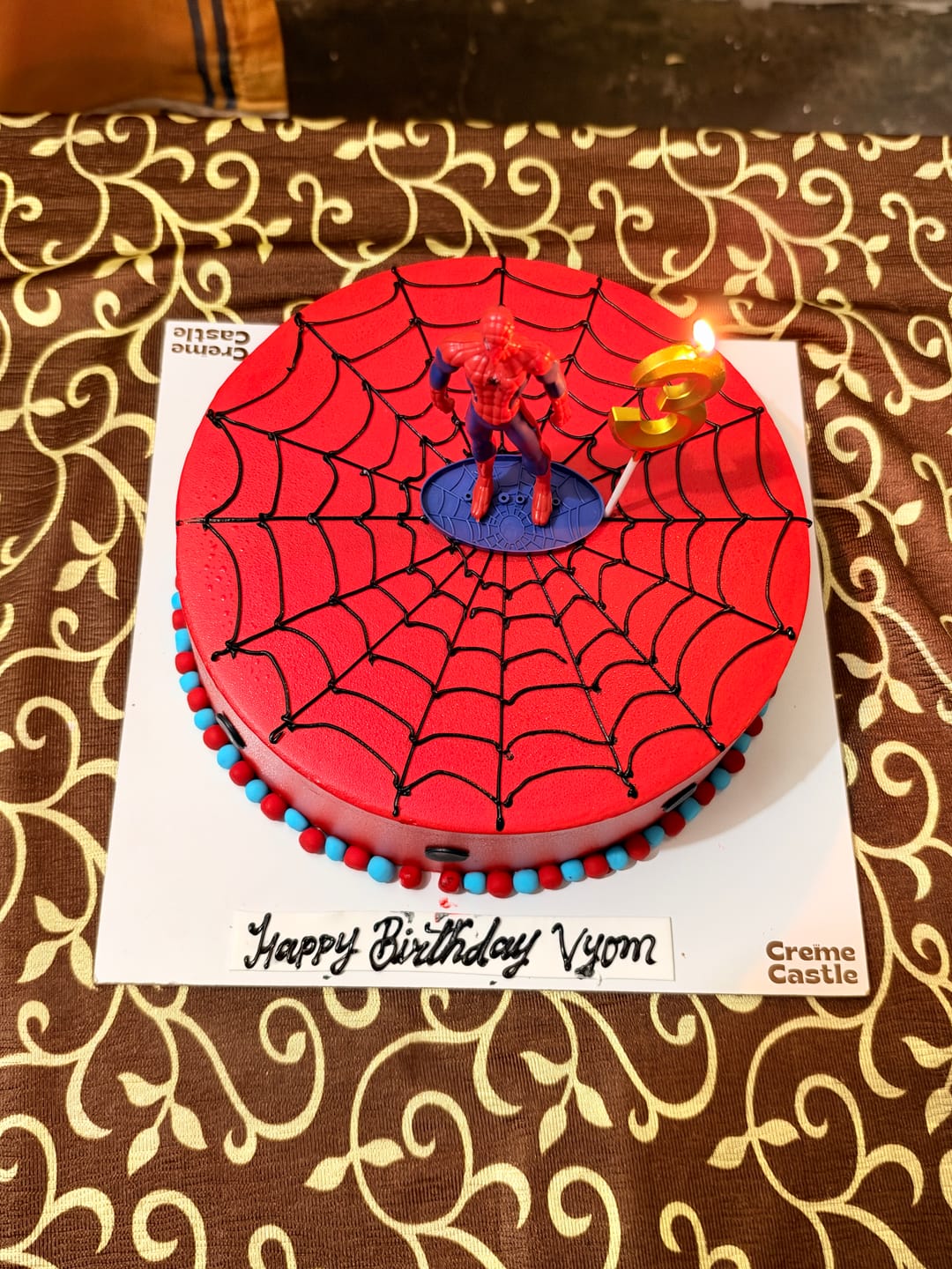 Customer photo review of Spidey Web Birthday Cake
