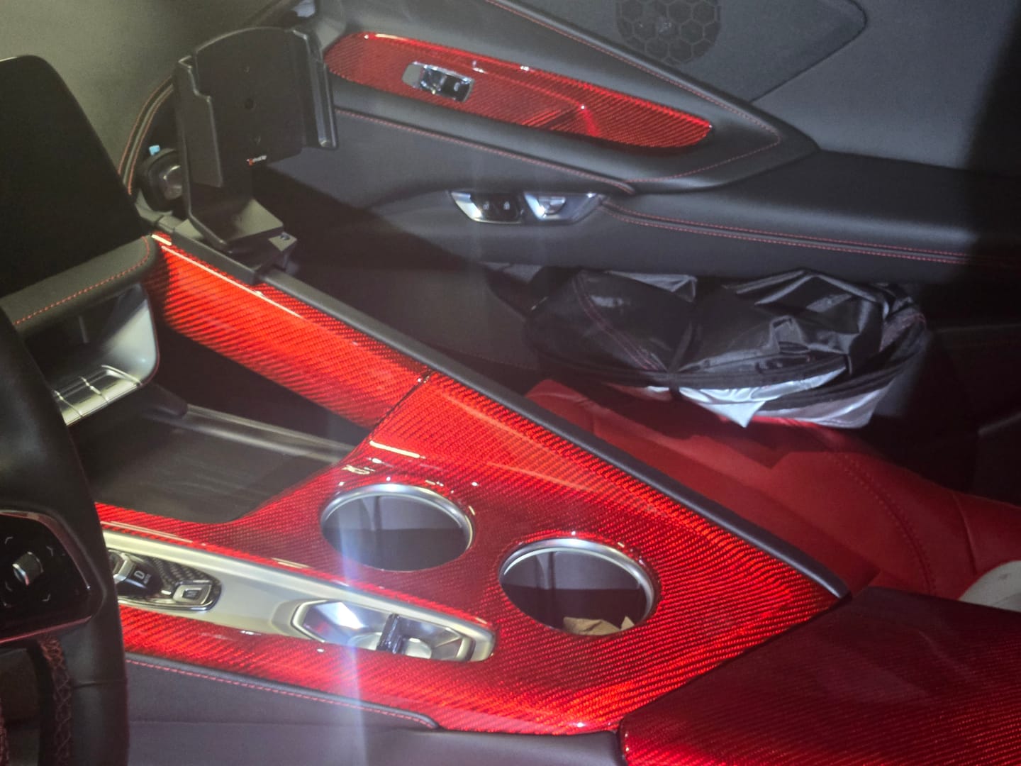 Customer photo review of 2026+ C8 Corvette Real Carbon Fiber Center Console Cover | Interior Upgrade