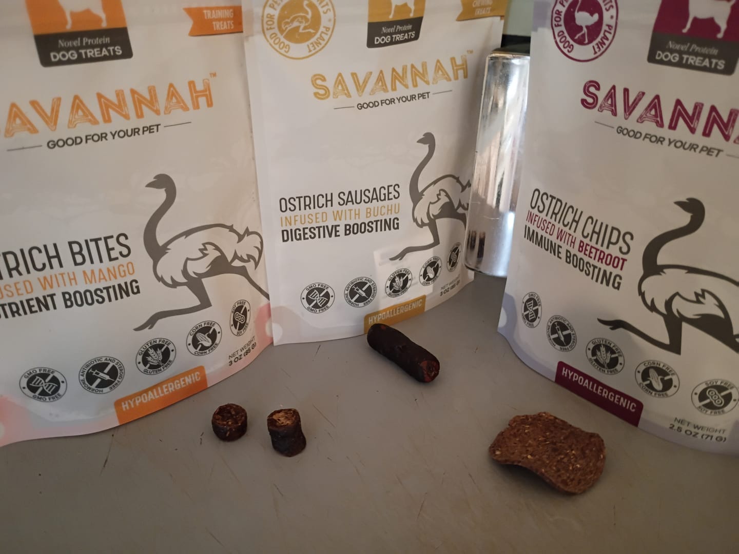 Customer photo review of Functional Treats Bundle — All 6 Ostrich Superfood Treats, 40% Off