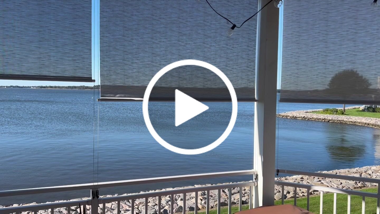 Customer video review of Smart Motorized Outdoor Shades 5% Openness