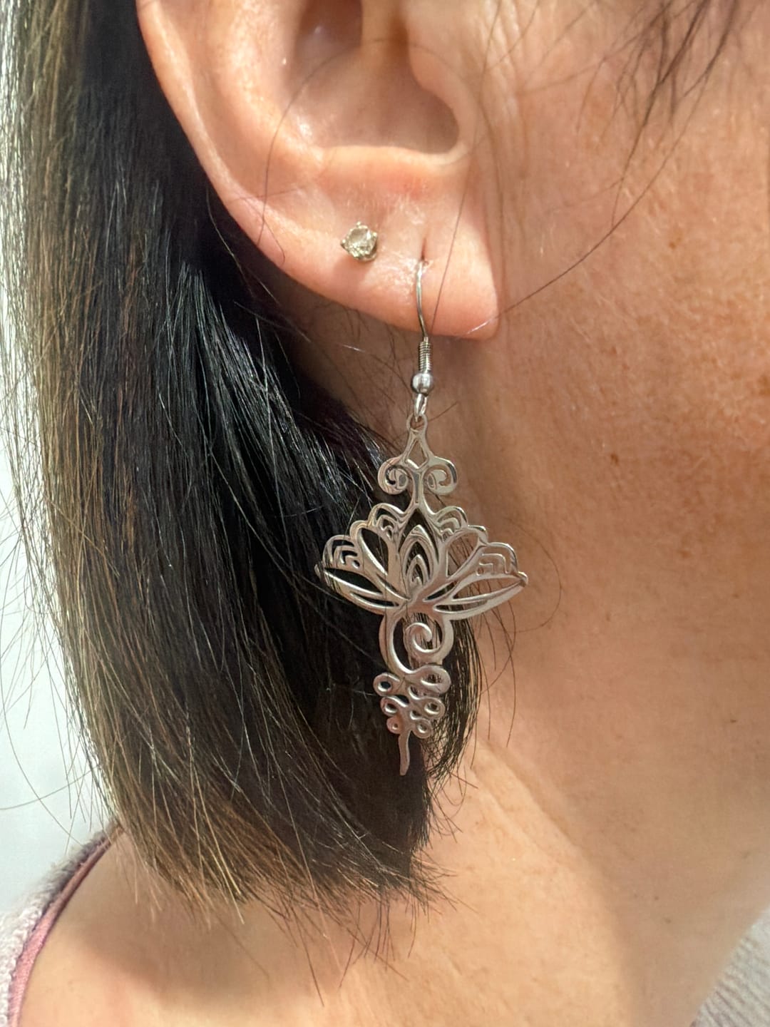 Customer photo review of Lotus Gypsy Earrings
