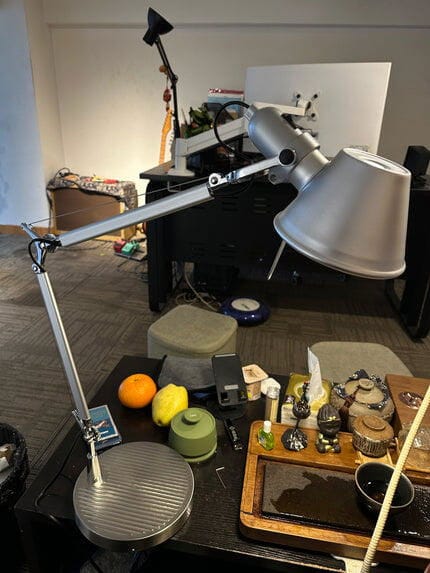 Customer photo review of Table Lamp, Chrome Articulated Arm, All-Metal, Desk Lamp