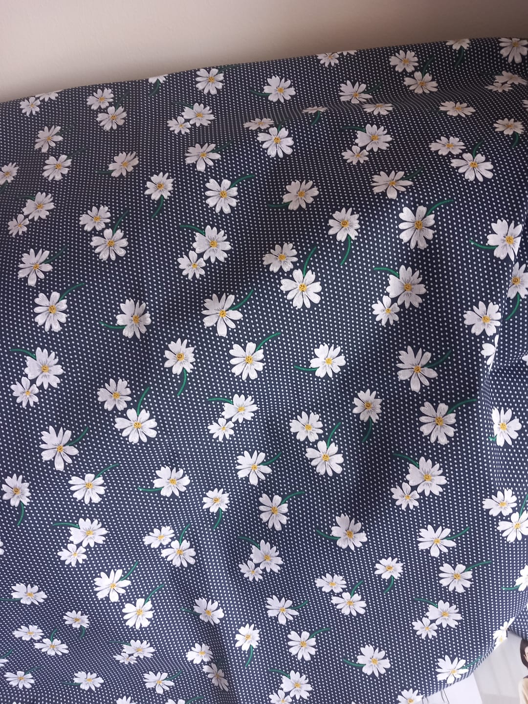 Customer photo review of White Flowers and Polka Dots Polycotton Fabric