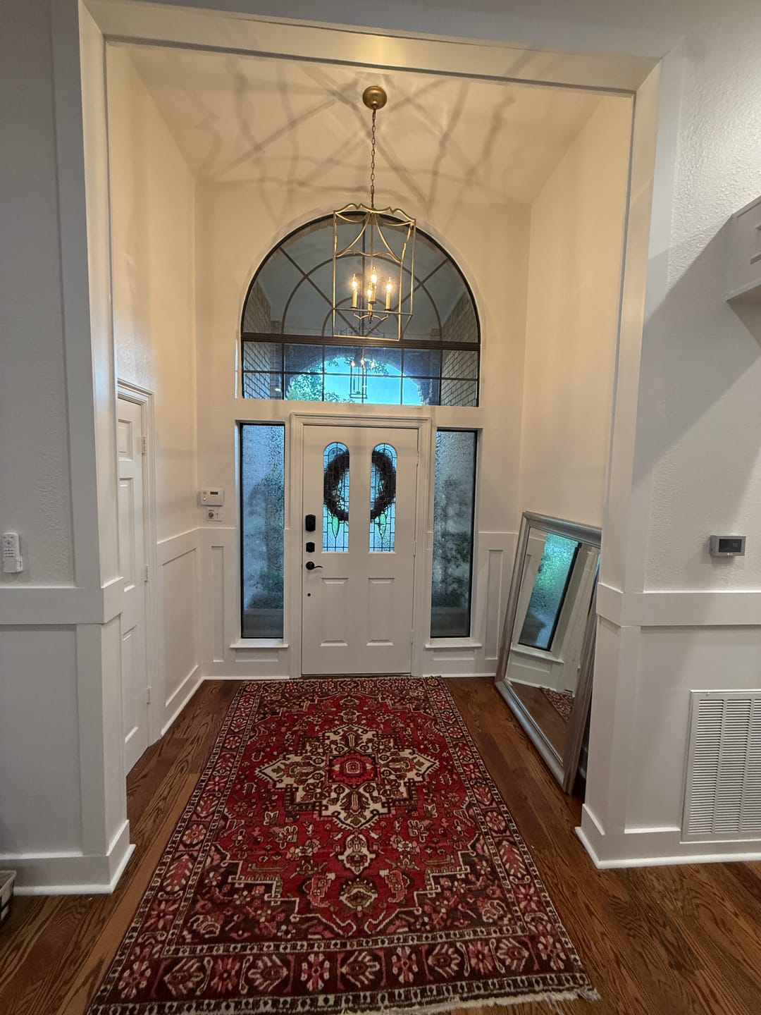 Customer photo review of French Distressed Gold Candle Square Lantern Chandelier