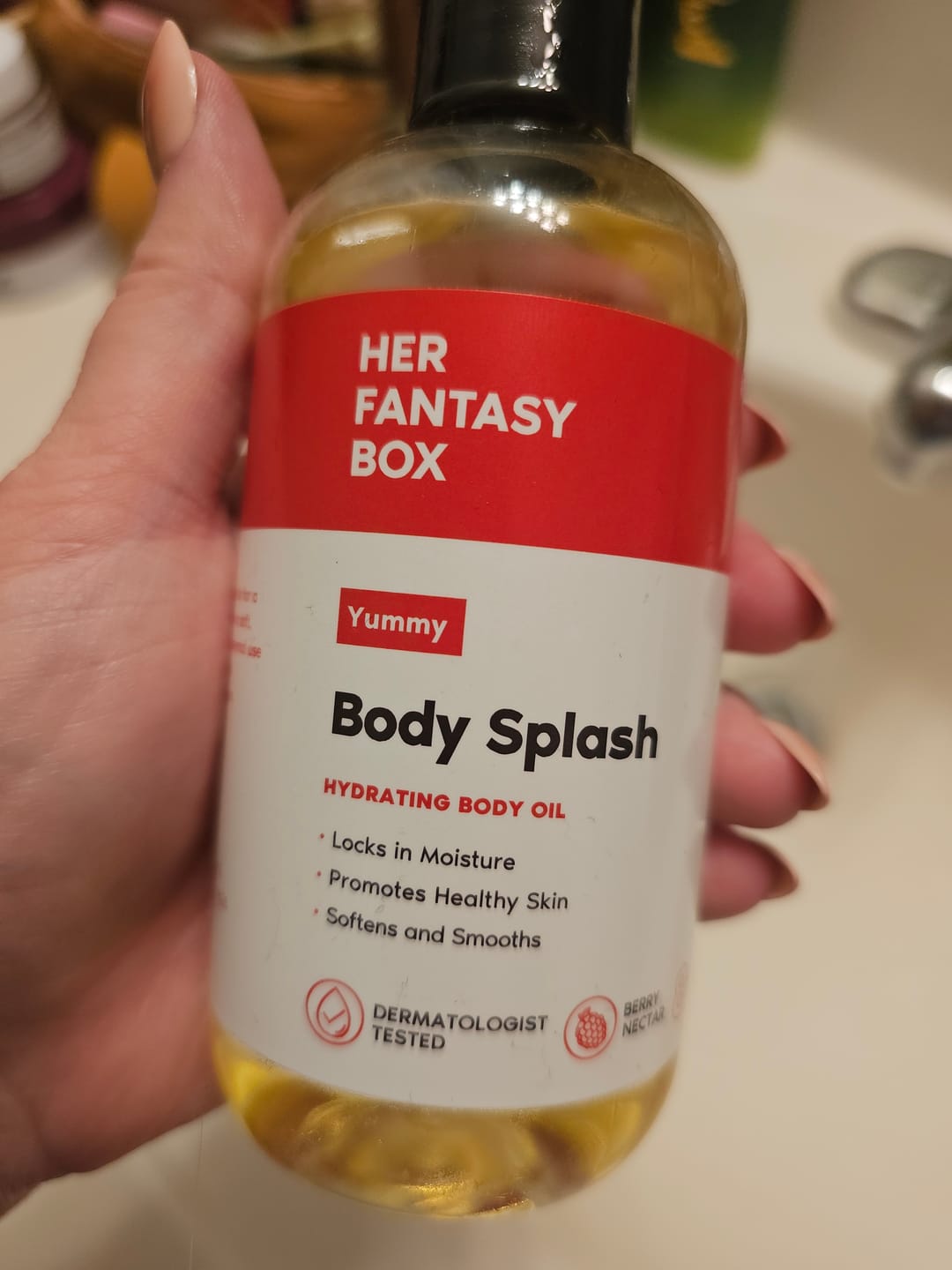 Customer photo review of Body Splash - Skin Smoothing Body Oil  (Yummy)