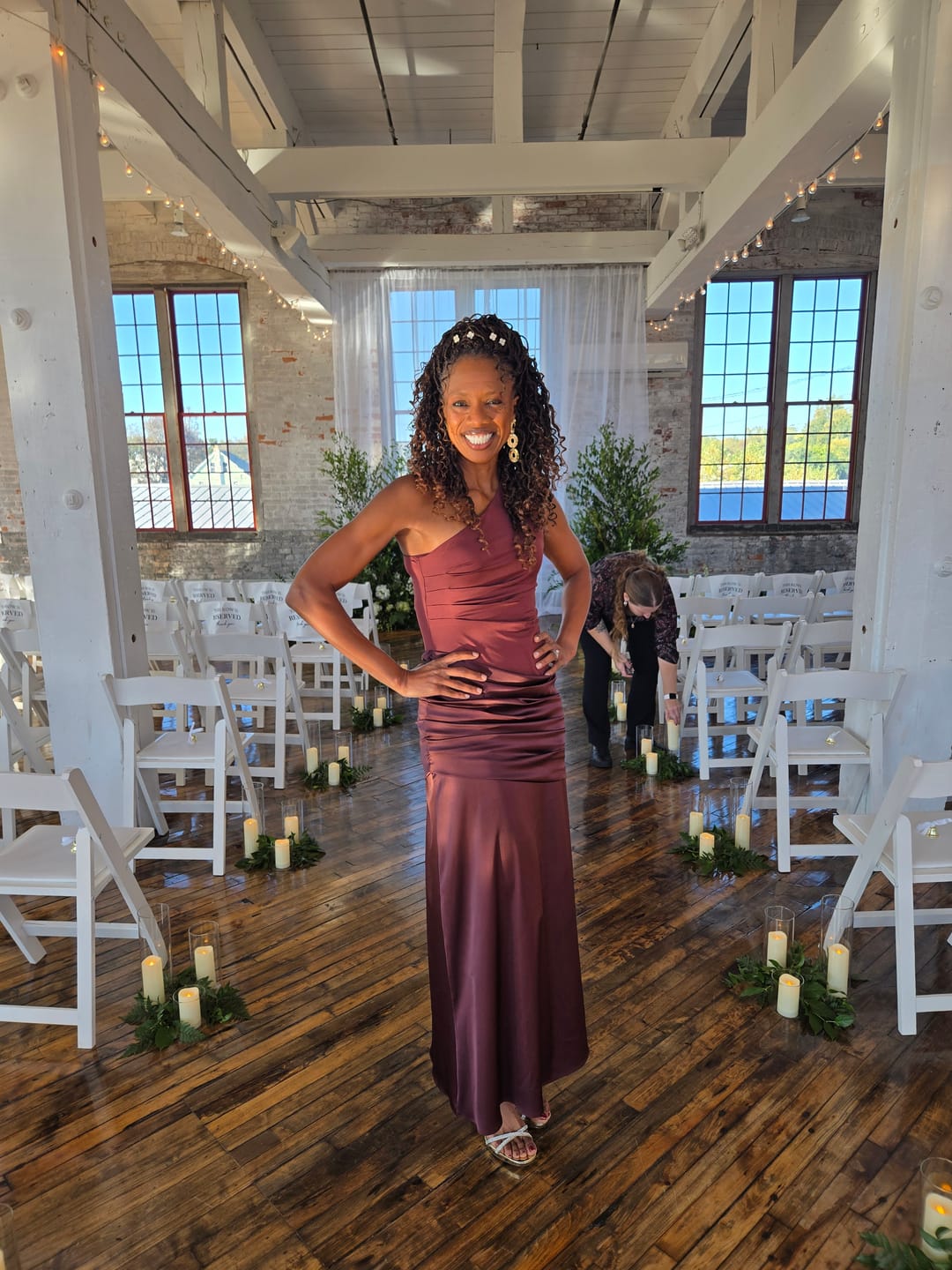 Customer photo review of Ella One-Shoulder Maxi Dress