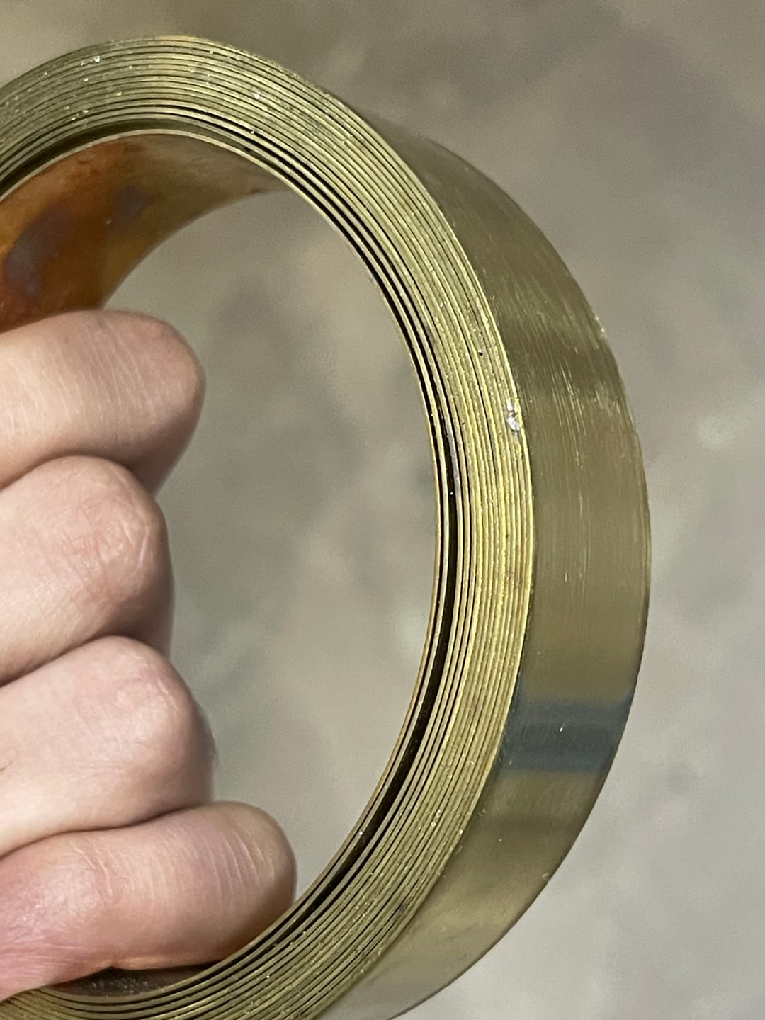Customer photo review of Pure Brass Metal Strip – Vastu Remedy for South-West Cut & Earth Element Stability | Ideal for Floors, Walls & Structural Defects | 1 mm Thickness | 8-100 Ft Lengths