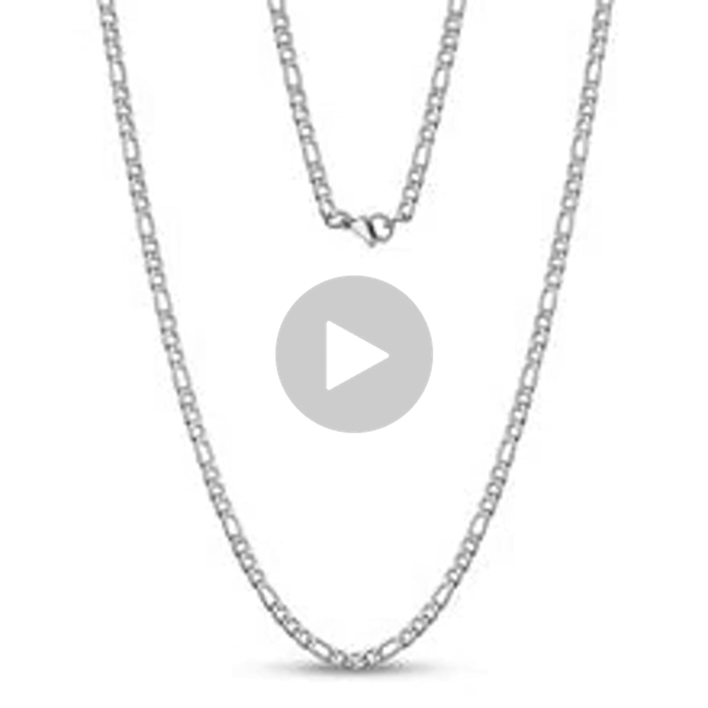 Customer video review of 3.5mm Figaro Link Chain