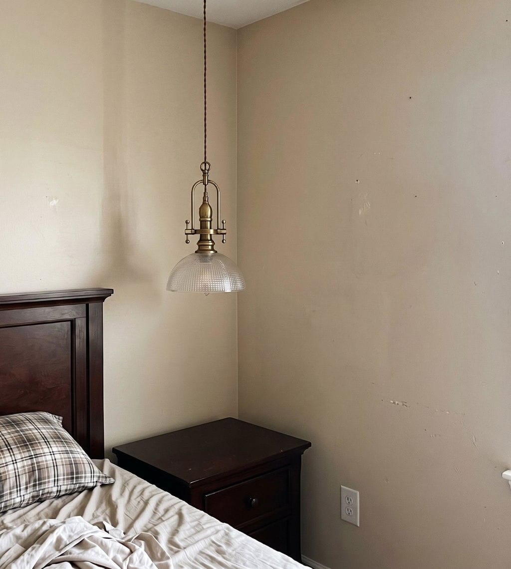 Customer photo review of Pendant Light, Clear Glass Dome, Antique Brass, 20 cm Wide