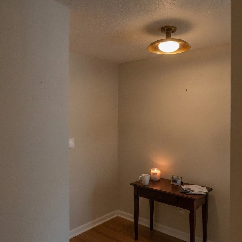 Customer photo review of Gold Dish Ceiling Light, White Diffuser, Gold or Nickel, 50 cm
