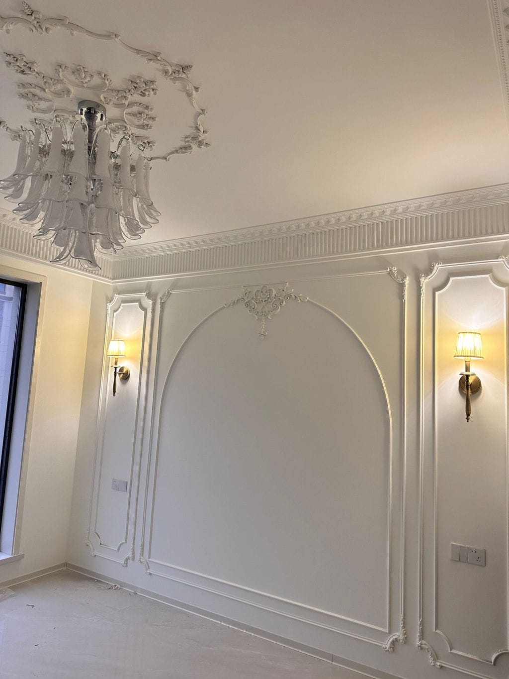 Customer photo review of Wall Light, Beige Fabric Shade, Solid Brass, Wall Sconce