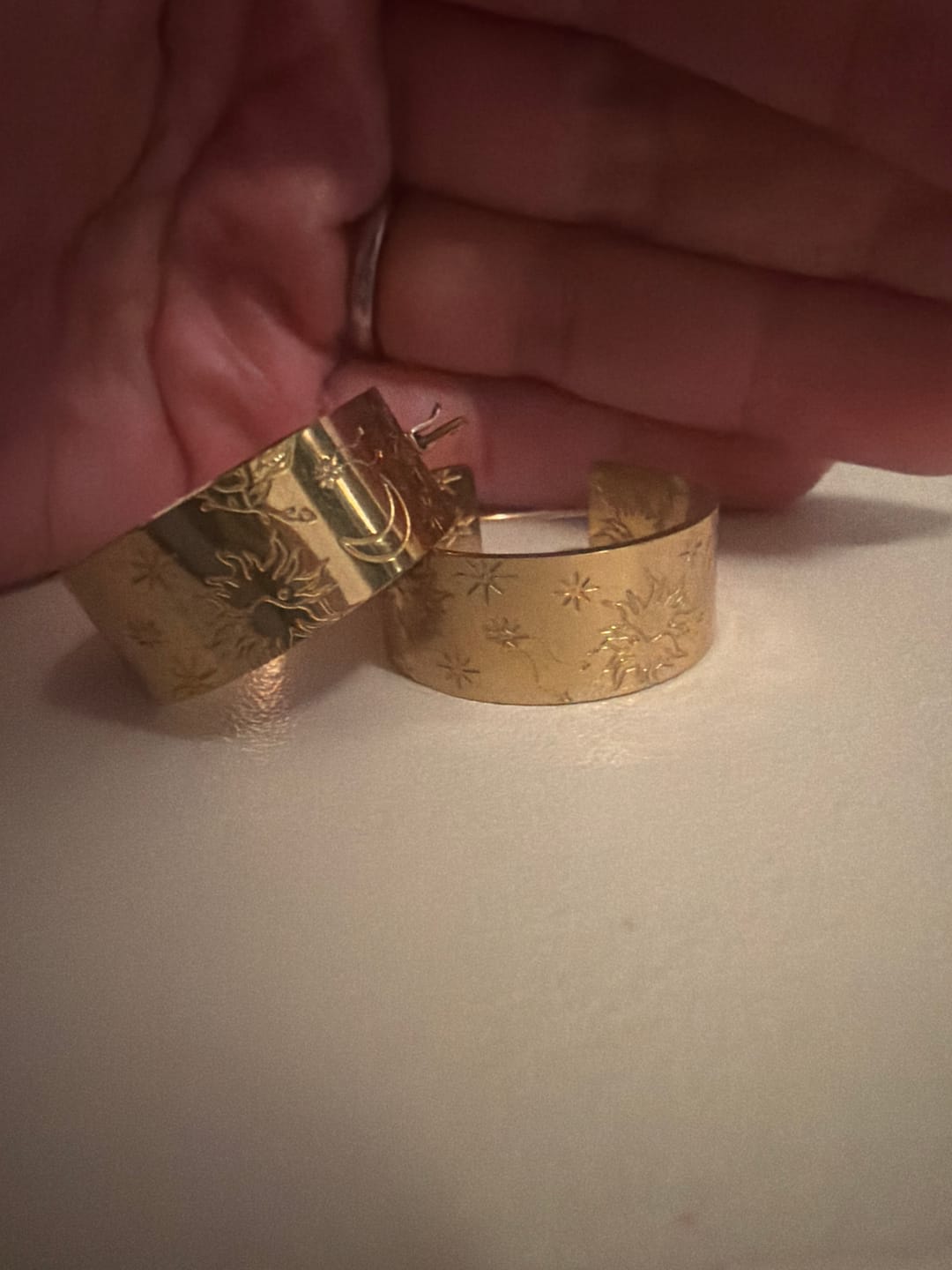 Customer photo review of Lunar Solace Earrings