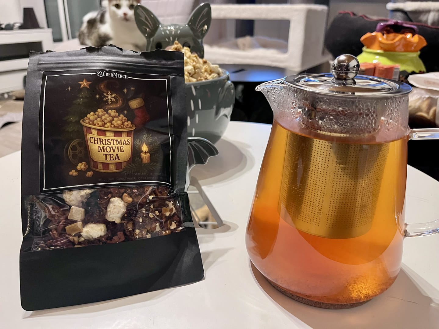 Customer photo review of Christmas Movie Tea – Früchtetee mit gebrannten Mandeln & Popcorn | Limitierter Winter Tee