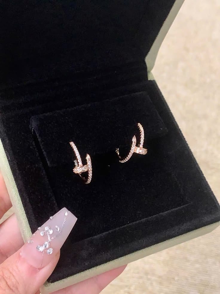 Customer photo review of Classic Juste Un Clou Full-Paved Hoop Earrings