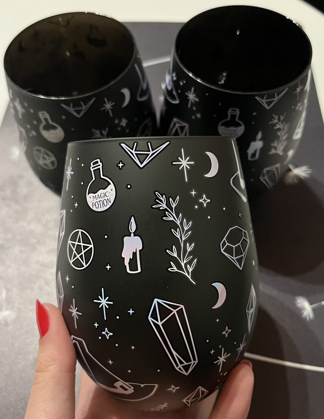 Customer photo review of Trinkglas Crystal Witch – Magisches Glas mit Kristallen