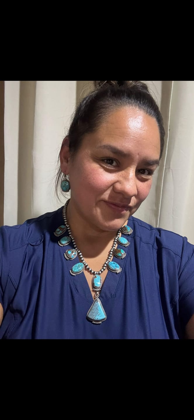 Customer photo review of Handcrafted Sterling Silver Royston Turquoise Beaded Necklace & Earring Set
