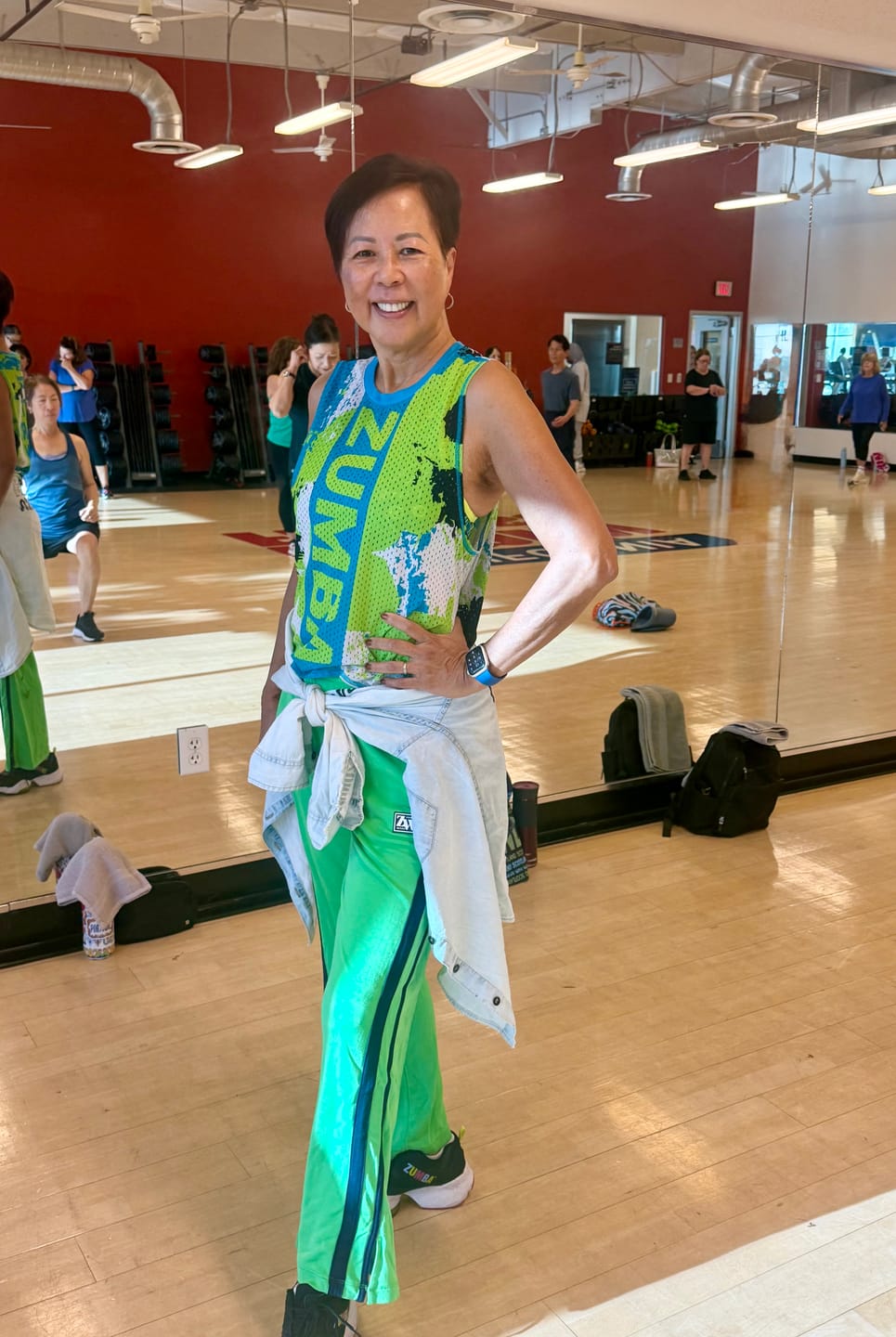 Customer photo review of Zumba Out Loud Mid Rise Track Pants