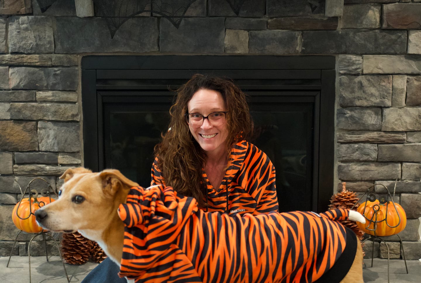 Customer photo review of Halloween Dog Hoodie - Tiger