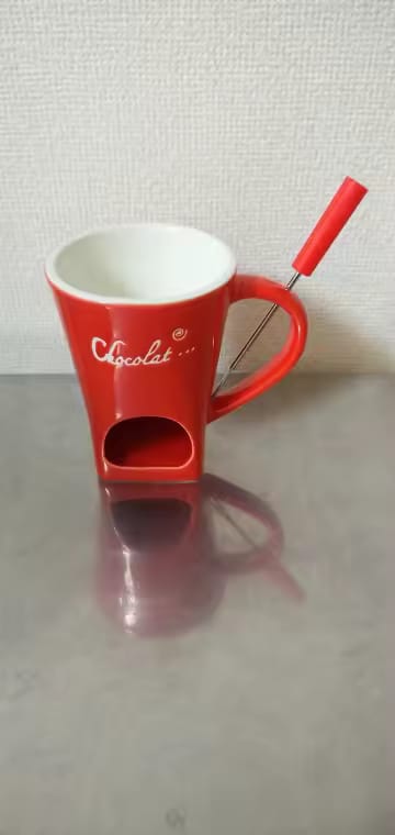 Customer photo review of Taza Fondue de Chocolate de Cerámica 130 ml con Tenedor