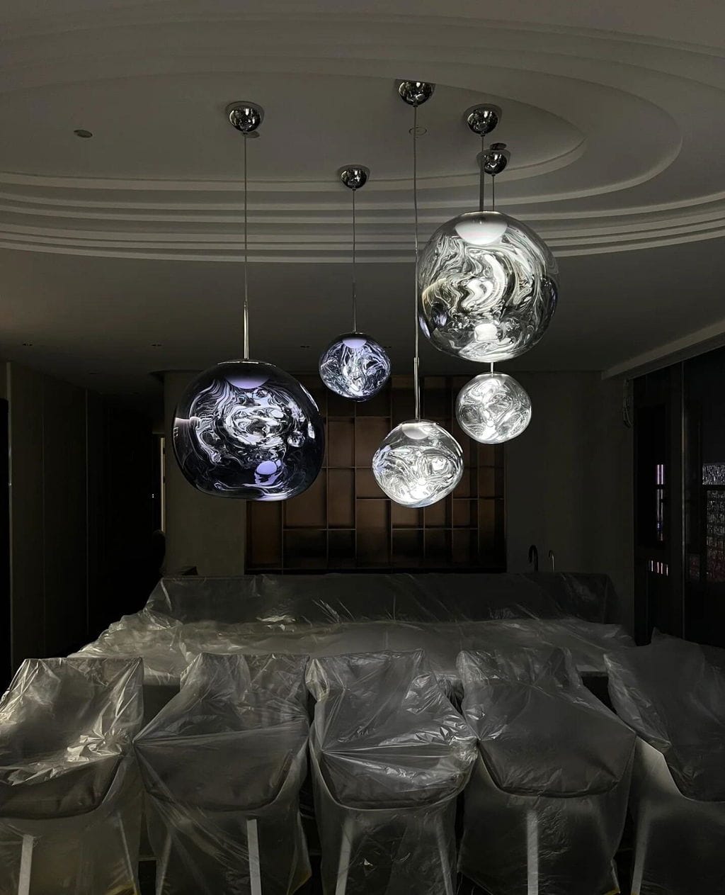 Customer photo review of Glass Pendant Light, Hot-Blown Molten Form, Adjustable 150 cm Cord
