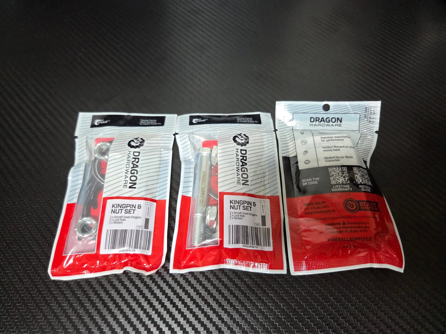 Customer photo review of Fireball Dragon 2x Kingpin & Nut Pack