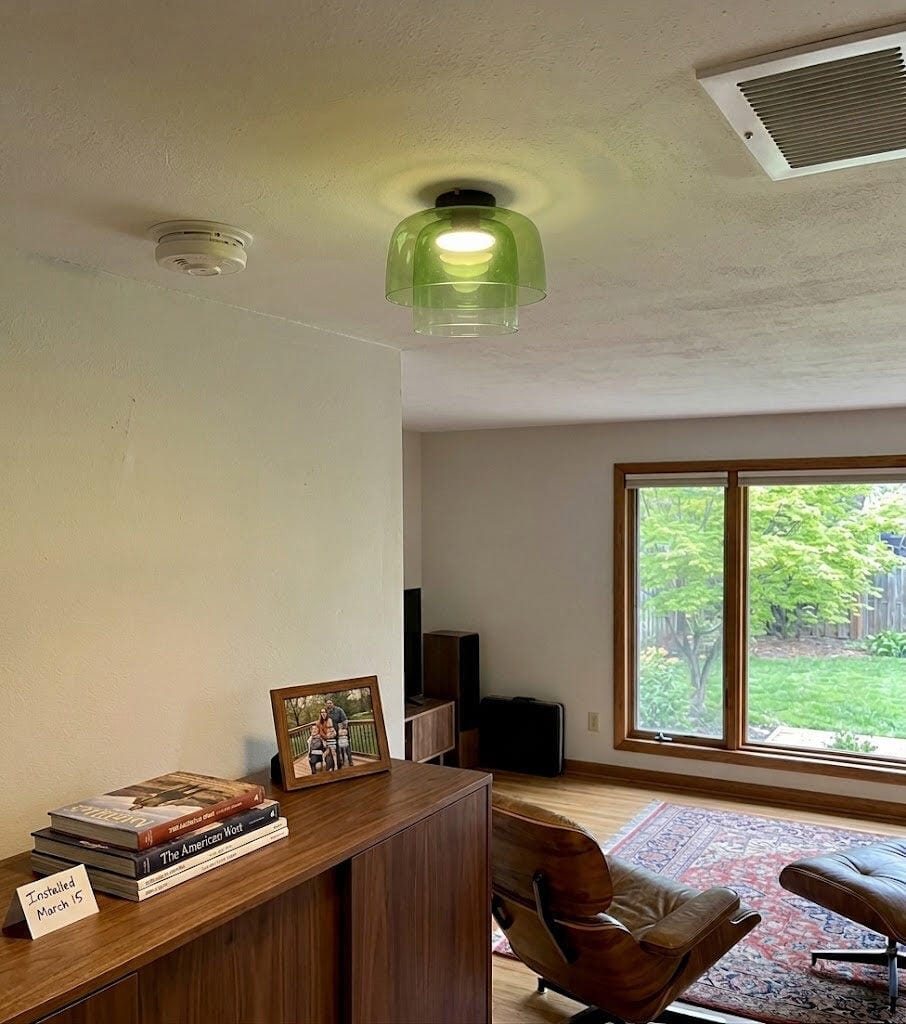 Customer photo review of Layered Glass Ceiling Light, Green, Smoky Grey or Orange, Built-In LED