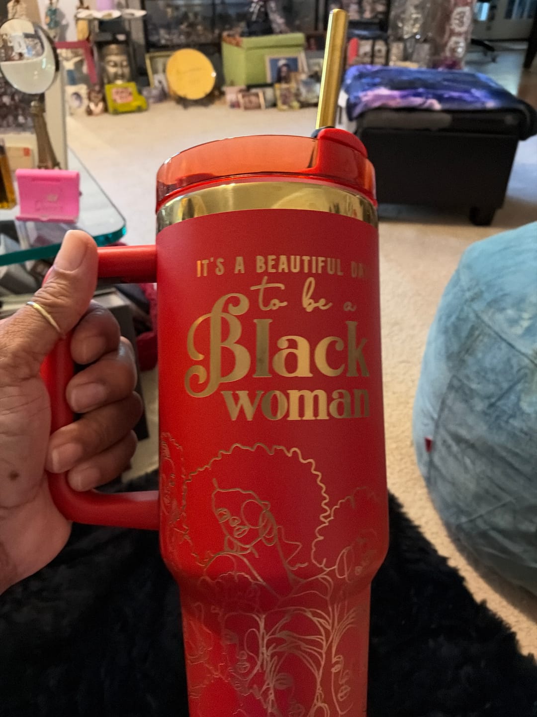 Customer photo review of "Crimson Reign" 40oz FlowSip™ Insulated Tumbler